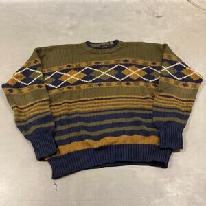 vintage y2k patterned structure sweater
